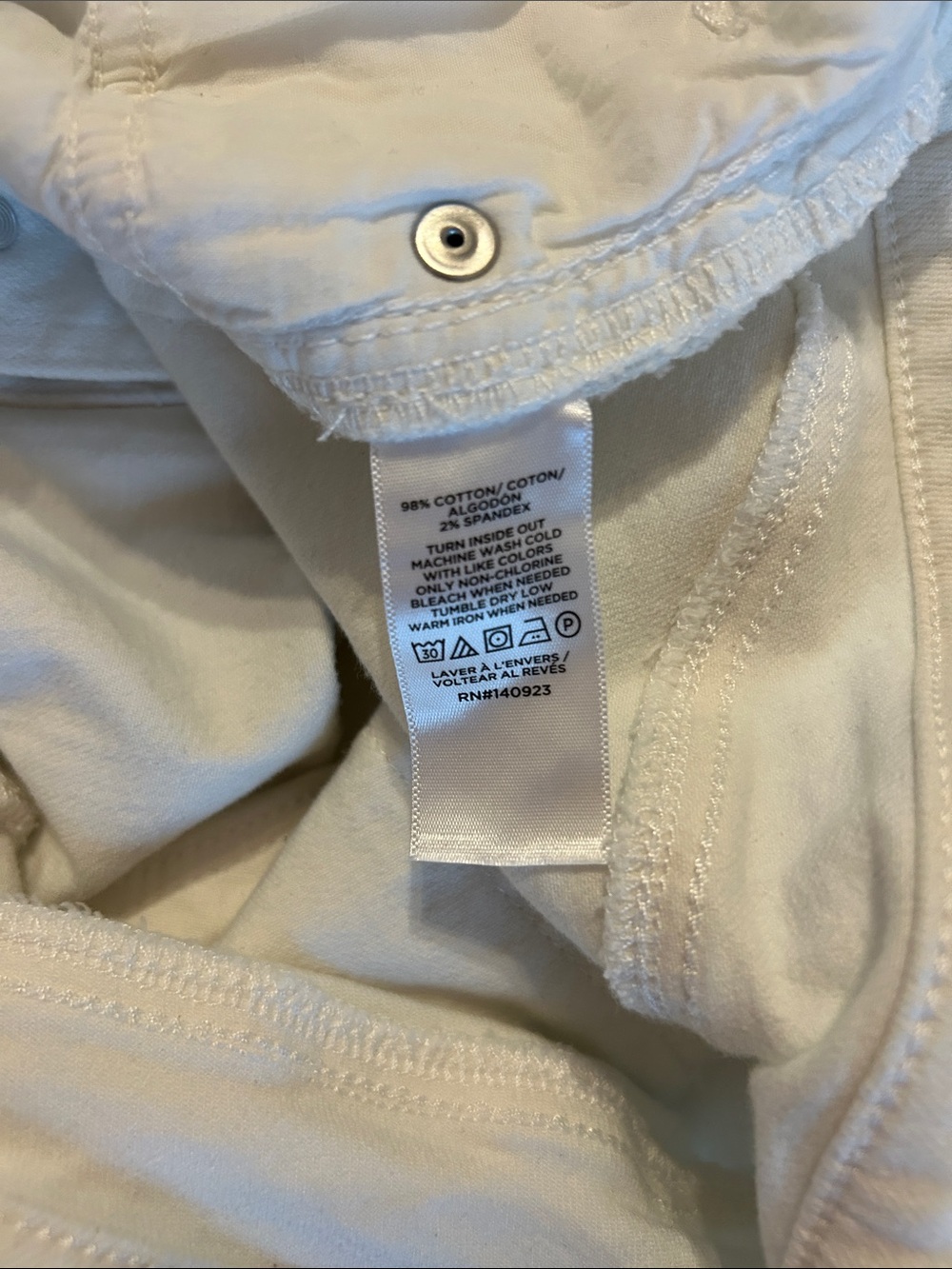 LOFT White Denim Button-Front Midi Skirt, Size 12 - Picture 5 of 5